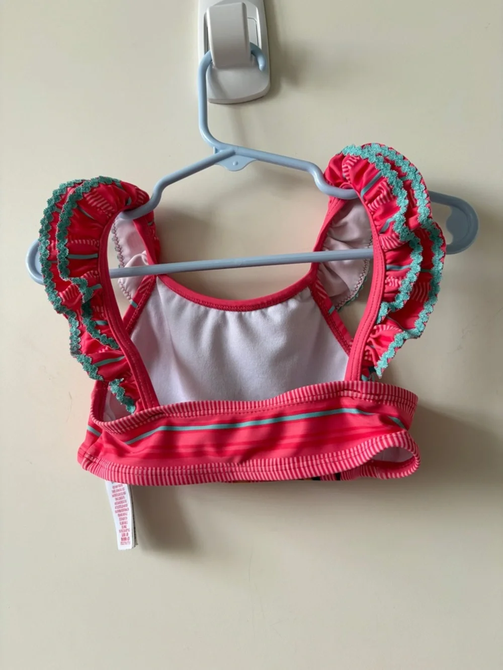 Disney Store Girls Pink Floral Ruffle Swim Top